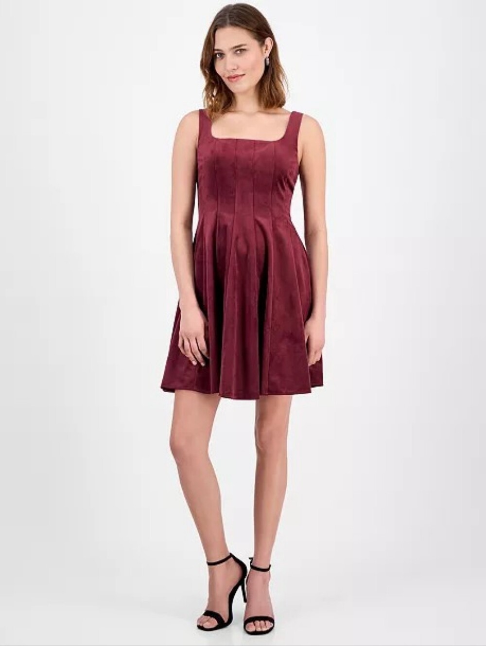 Sam Edelman Square Neck Velvet Fit & Flare Mini Dress Semi-Formal Prom Sz 12 NWT